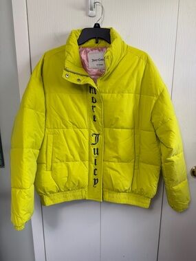 Juicy Couture Neon Yellow Puffer Jacket